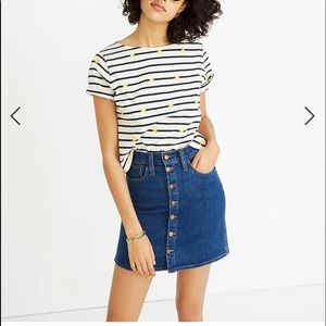 Madewell Stretch Denim Straight Mini Skirt in Arroyo Wash: Button-front Edition